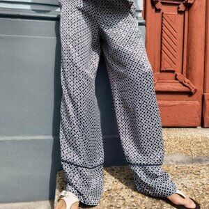 Zara Satin Geometric Print Pants